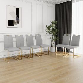 Modern Dining Chairs with Faux Leather Padded Seat Dining Living Room Chairs Upholstered Chair with gold Metal Legs Design for Kitchen, Living