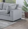 Dark Gray Color 6pc Modular Sectional Set Corduroy Upholstery Couch 3x Corner wedge 2x Armless Chairs 1x Ottoman Living Room Furniture