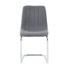 Modern simple light luxury dining Dark Grey chair home bedroom stool back student desk chair metal leg (silver) (set of 2)