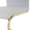 Modern Dining Chairs with Faux Leather Padded Seat Dining Living Room Chairs Upholstered Chair with gold Metal Legs Design for Kitchen, Living