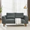 Convertible Futon Sofa Bed, Comfy Loveseat Sleeper Sofa with Adjustable Armrest, Strengthen Wood, Thick Padded Cushion