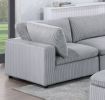 Dark Gray Color 6pc Modular Sectional Set Corduroy Upholstery Couch 3x Corner wedge 2x Armless Chairs 1x Ottoman Living Room Furniture