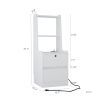 Nightstand with Charging Station, Smart Nightstand with Night Light, Modern Night Stand with Bookshelf