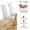 Modern Dining Chairs with Faux Leather Padded Seat Dining Living Room Chairs Upholstered Chair with gold Metal Legs Design for Kitchen, Living