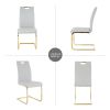 Modern Dining Chairs with Faux Leather Padded Seat Dining Living Room Chairs Upholstered Chair with gold Metal Legs Design for Kitchen, Living