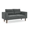 Convertible Futon Sofa Bed, Comfy Loveseat Sleeper Sofa with Adjustable Armrest, Strengthen Wood, Thick Padded Cushion