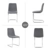 Modern simple light luxury dining Dark Grey chair home bedroom stool back student desk chair metal leg (silver) (set of 2)