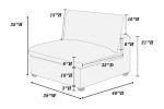 Dark Gray Color 6pc Modular Sectional Set Corduroy Upholstery Couch 3x Corner wedge 2x Armless Chairs 1x Ottoman Living Room Furniture