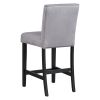 5-piece Counter Height Dining Table Set with One Faux Marble Top Dining Table and Four Velvet-Upholstered Chairs,Grey