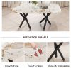1 table and 8 chairs set.A rectangular dining table with a 0.39-inch imitation marble tabletop and black metal legs.Paired with 8 chairs with PU leath