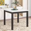 5-piece Counter Height Dining Table Set with One Faux Marble Top Dining Table and Four Velvet-Upholstered Chairs,Grey