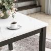 5-piece Counter Height Dining Table Set with One Faux Marble Top Dining Table and Four Velvet-Upholstered Chairs,Grey