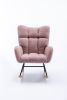 Rocking Chair, Soft Teddy Velvet Fabric Rocking Chair for Nursery