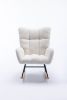 Rocking Chair, Soft Teddy Velvet Fabric Rocking Chair for Nursery
