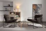2 Chairs in 1 Box, Upholstered hanging armchair with arm pocket metal frame