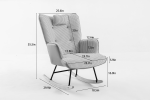 35.5 inch Rocking Chair, Reading Chair, Balcony Chair,Soft Houndstooth Fabric Leather Fabric Rocking Chair for Nursery