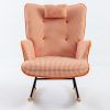 35.5 inch Rocking Chair, Reading Chair, Balcony Chair,Soft Houndstooth Fabric Leather Fabric Rocking Chair for Nursery