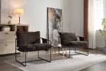 2 Chairs in 1 Box, Upholstered hanging armchair with arm pocket metal frame