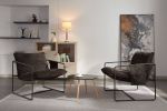 2 Chairs in 1 Box, Upholstered hanging armchair with arm pocket metal frame