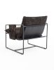 2 Chairs in 1 Box, Upholstered hanging armchair with arm pocket metal frame