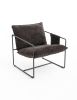 2 Chairs in 1 Box, Upholstered hanging armchair with arm pocket metal frame