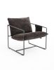 2 Chairs in 1 Box, Upholstered hanging armchair with arm pocket metal frame