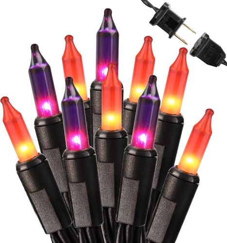 Brizled Orange Halloween Lights, 21.3ft 100-ct Incandescent Halloween String Lights Connectable, UL Certified Halloween Lights Brizled Orange Halloween Lights, 21.3ft 100-ct Incandescent Halloween String Lights Connectable, UL Certified Halloween Lights