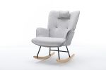 35.5 inch Rocking Chair, Soft Houndstooth Fabric Leather Fabric Rocking Chair for Nursery