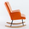 35.5 inch Rocking Chair, Reading Chair, Balcony Chair,Soft Houndstooth Fabric Leather Fabric Rocking Chair for Nursery