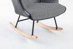 35.5 inch Rocking Chair, Soft Houndstooth Fabric Leather Fabric Rocking Chair for Nursery
