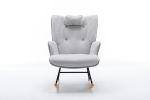 35.5 inch Rocking Chair, Soft Houndstooth Fabric Leather Fabric Rocking Chair for Nursery