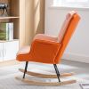 35.5 inch Rocking Chair, Reading Chair, Balcony Chair,Soft Houndstooth Fabric Leather Fabric Rocking Chair for Nursery