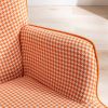 35.5 inch Rocking Chair, Reading Chair, Balcony Chair,Soft Houndstooth Fabric Leather Fabric Rocking Chair for Nursery