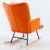 35.5 inch Rocking Chair, Reading Chair, Balcony Chair,Soft Houndstooth Fabric Leather Fabric Rocking Chair for Nursery