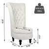 Royal Velvet High Back Armless Chair;  Retro Elegant Luxury Throne Chair;  Upholstered Tufted Accent Seat w/Storage for Dressing Room;  Living Room;