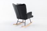 35.5 inch Rocking Chair, Soft Houndstooth Fabric Leather Fabric Rocking Chair for Nursery