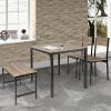 4 Pieces Rustic Dining Table Set with 2 Chairs and Bench