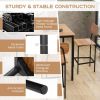 5 Pieces Industrial Dining Table Set with Counter Height Table and 4 Bar Stools