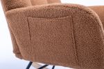 Rocking Chair, Soft Teddy Velvet Fabric Rocking Chair for Nursery