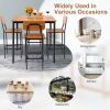 5 Pieces Industrial Dining Table Set with Counter Height Table and 4 Bar Stools