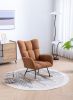 Rocking Chair, Soft Teddy Velvet Fabric Rocking Chair for Nursery
