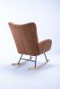 Rocking Chair, Soft Teddy Velvet Fabric Rocking Chair for Nursery