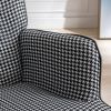 35.5 inch Rocking Chair, Reading Chair, Balcony Chair,Soft Houndstooth Fabric Leather Fabric Rocking Chair for Nursery