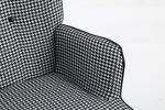 35.5 inch Rocking Chair, Soft Houndstooth Fabric Leather Fabric Rocking Chair for Nursery