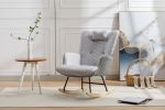 35.5 inch Rocking Chair, Soft Houndstooth Fabric Leather Fabric Rocking Chair for Nursery