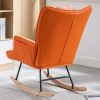35.5 inch Rocking Chair, Reading Chair, Balcony Chair,Soft Houndstooth Fabric Leather Fabric Rocking Chair for Nursery