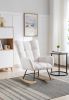 Rocking Chair, Soft Teddy Velvet Fabric Rocking Chair for Nursery