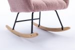 Rocking Chair, Soft Teddy Velvet Fabric Rocking Chair for Nursery