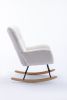 Rocking Chair, Soft Teddy Velvet Fabric Rocking Chair for Nursery
