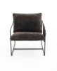 2 Chairs in 1 Box, Upholstered hanging armchair with arm pocket metal frame